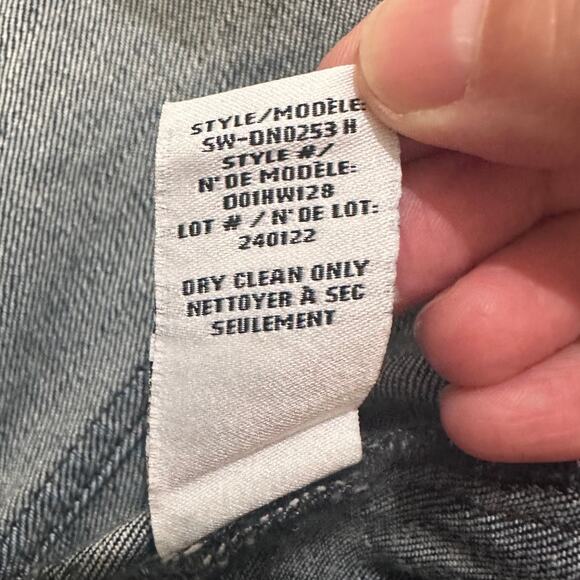 Helmut Lang Dark Wash Denim Moto Jacket With Pockets, size (S) P - Picture 5 of 11